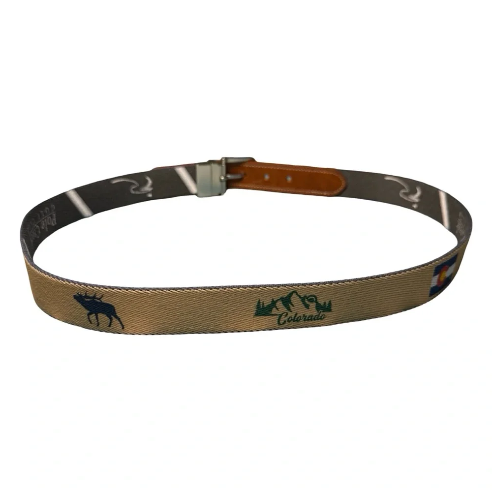 Doc Murphy Reversible Canvas Leather Belt – Colorado Theme 34-36 waist